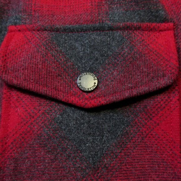 NWT Pendleton Men's Longmont in Red Ombre Plaid Wool Blend Shirt Jacket S - Picture 6 of 8